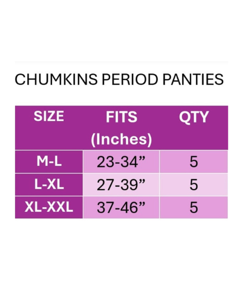 PERIOD PANTY (XL-XXL) - (37-46 INCHES HIP) - 5 PANTS | Peekaboo Kids Mart