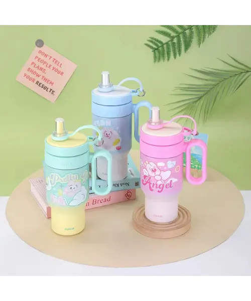PK34- 850 ML INSULATED STRAW TUMBLER - ANGEL  | Peekaboo Kids Mart