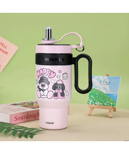 PK34- 850 ML INSULATED STRAW TUMBLER - ANGEL  | Peekaboo Kids Mart