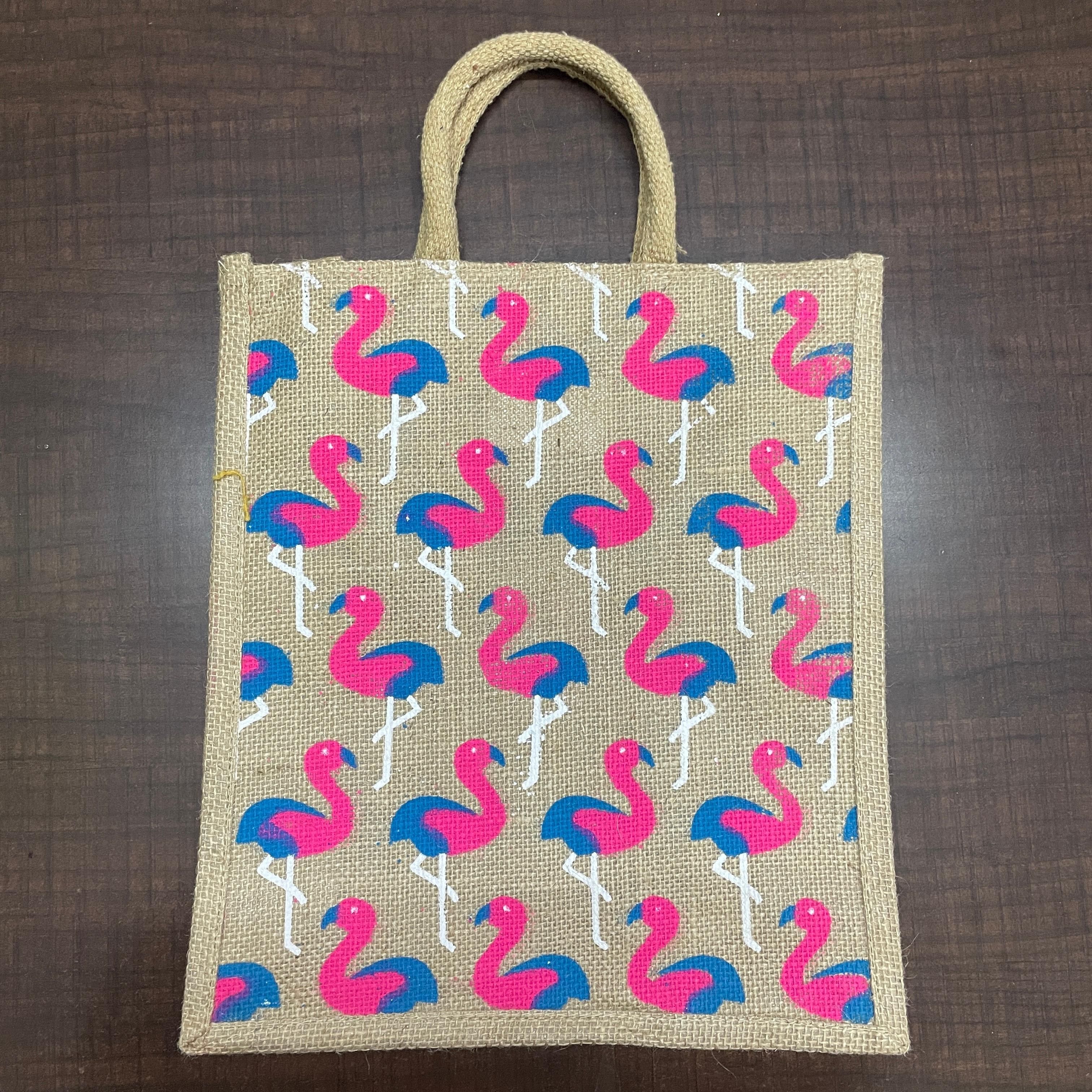 JUTE BAG - LUNCH BAG - DIAPER BAG - WOMEN HAND BAG - 30*33CM (RANDOM DESIGN ) | Peekaboo Kids Mart