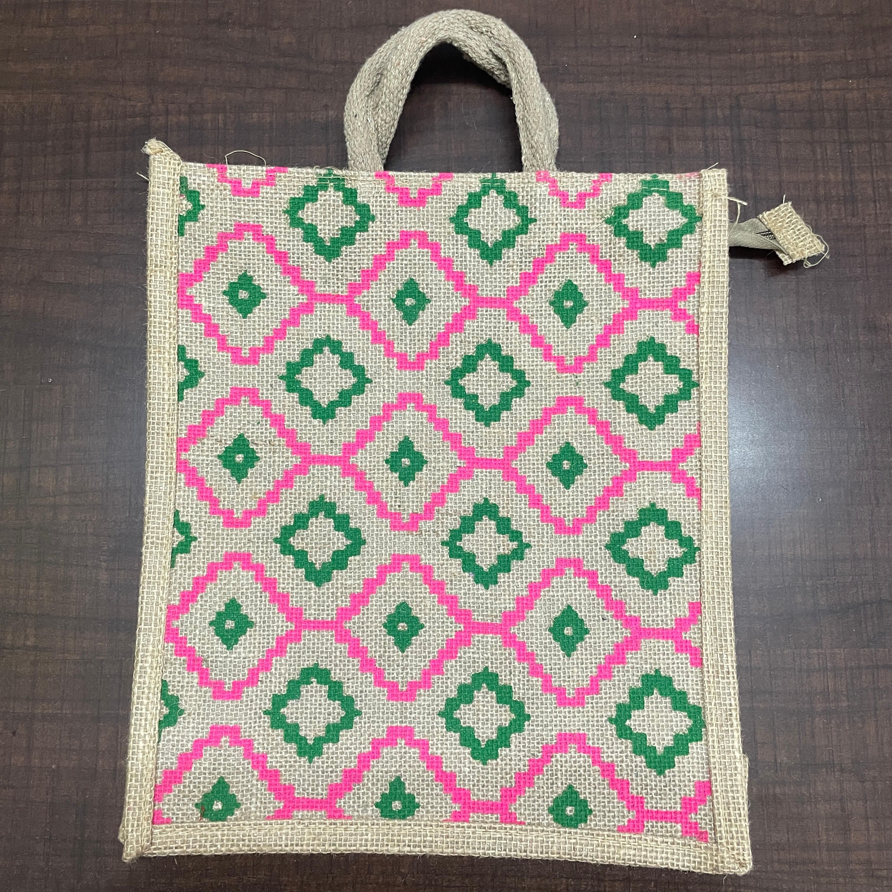 JUTE BAG - LUNCH BAG - DIAPER BAG - WOMEN HAND BAG - 30*33CM (RANDOM DESIGN ) | Peekaboo Kids Mart