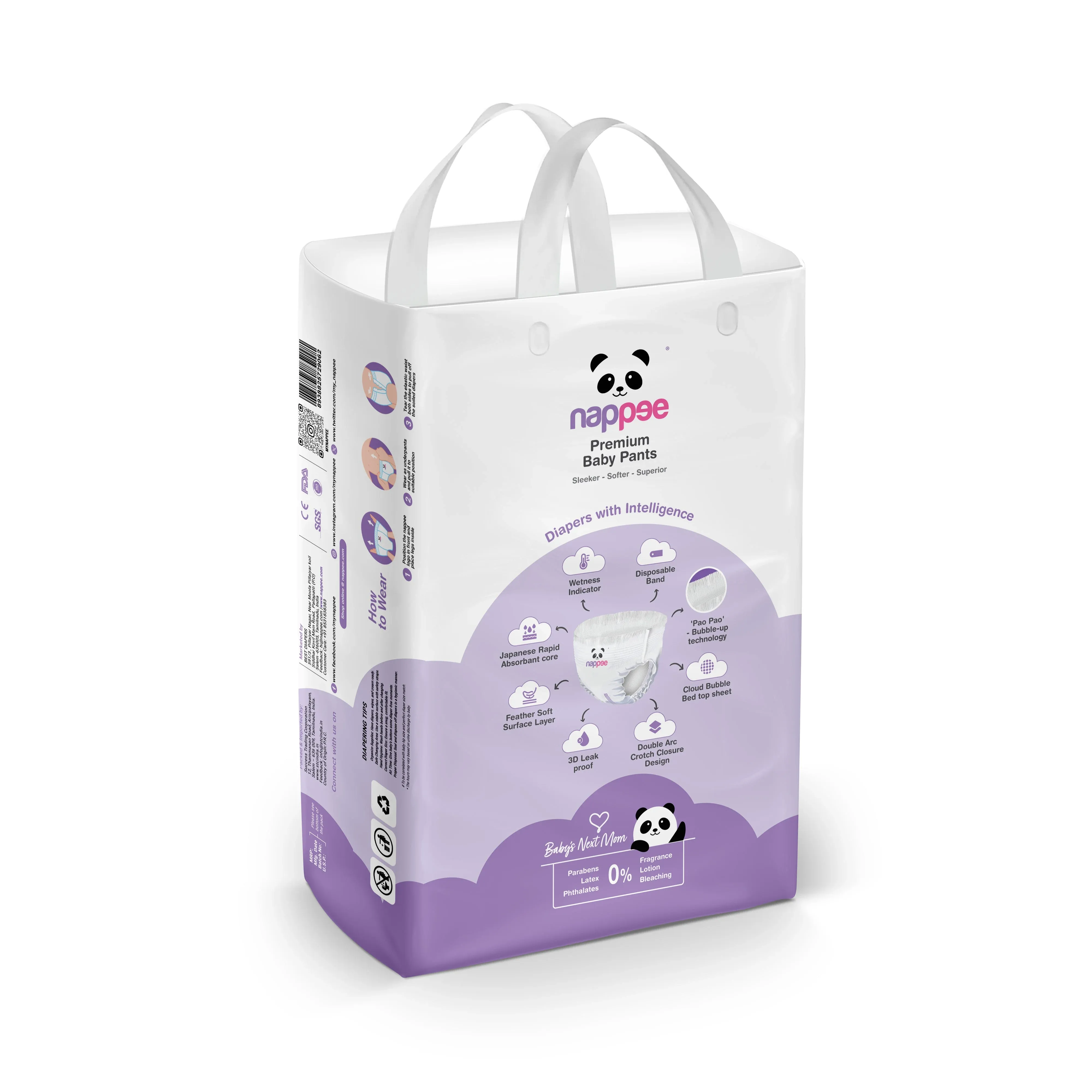 Nappee S PANT (4-8kg) -62PCS | Peekaboo Kids Mart