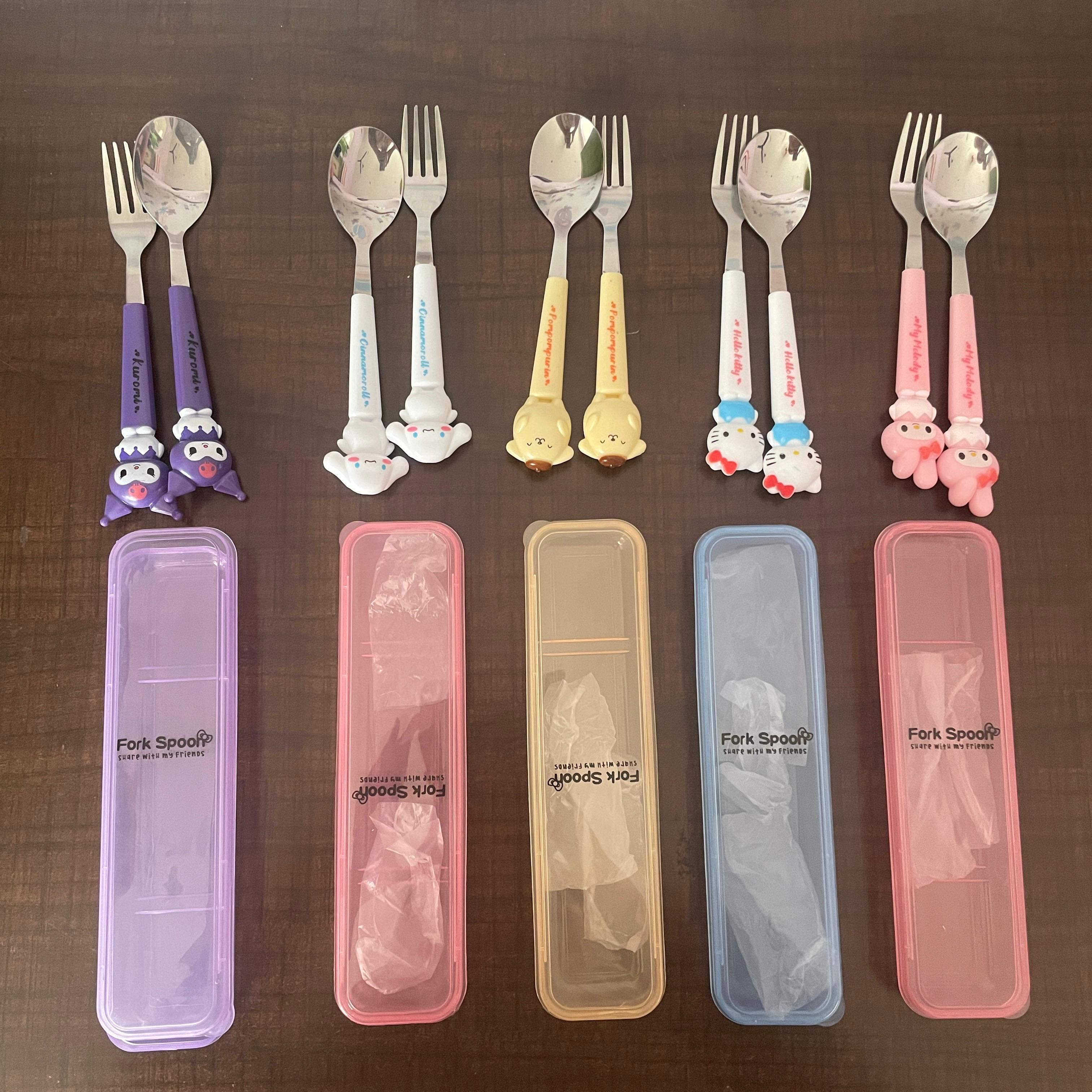SPOON AND FORK SET WITH STORAGE BOX- STAINLESS STEEL - PK30 | Peekaboo Kids Mart