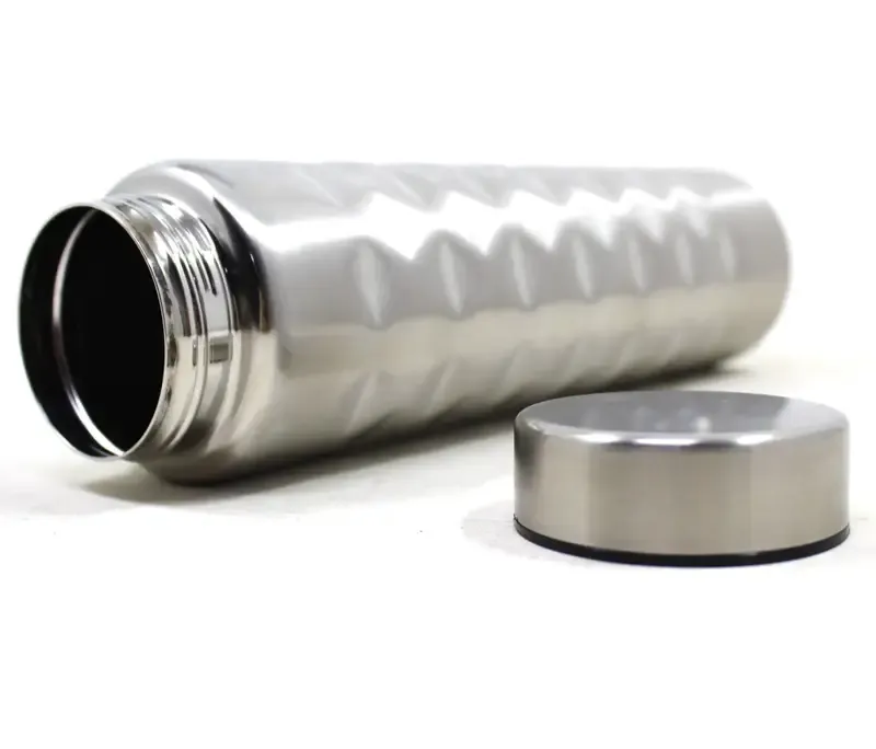 Fridge Diamond cut Stainless steel Water bottle -1 litre  | Peekaboo Kids Mart