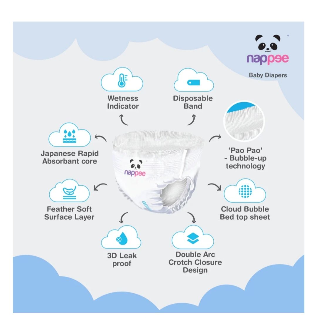 Nappee - Premium Baby Diaper - XL-12 to 18kgs - Pant Style - Pack of 48 | Peekaboo Kids Mart