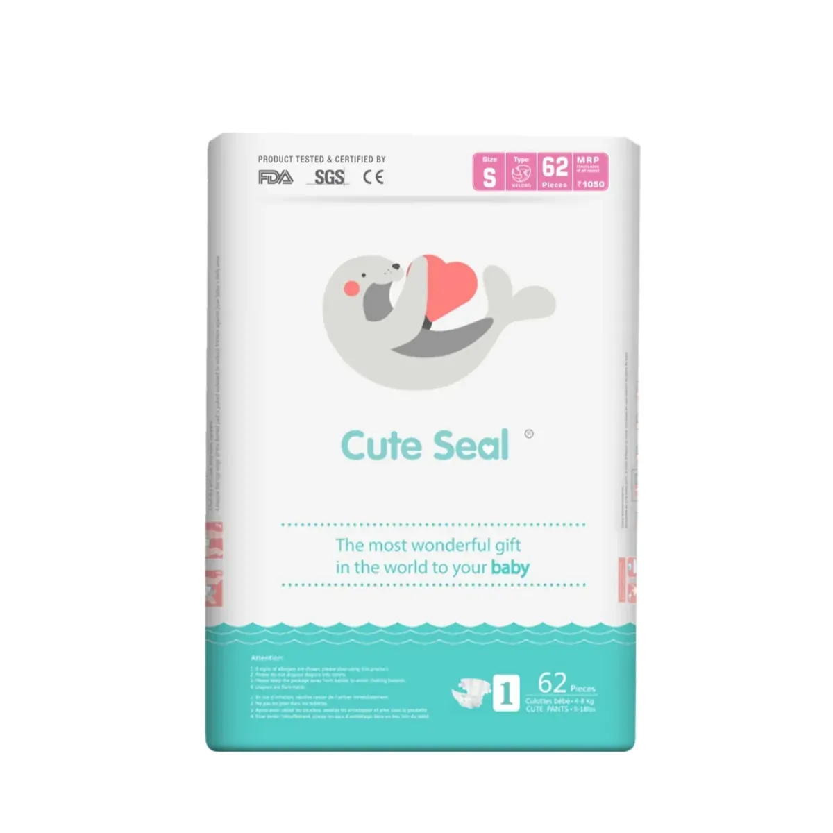 Cuteseal Small Velcro Baby Diapers 62 Pcs 4 to 8 Kgs Premium Baby Diapers – BABY DIAPERS | Peekaboo Kids Mart