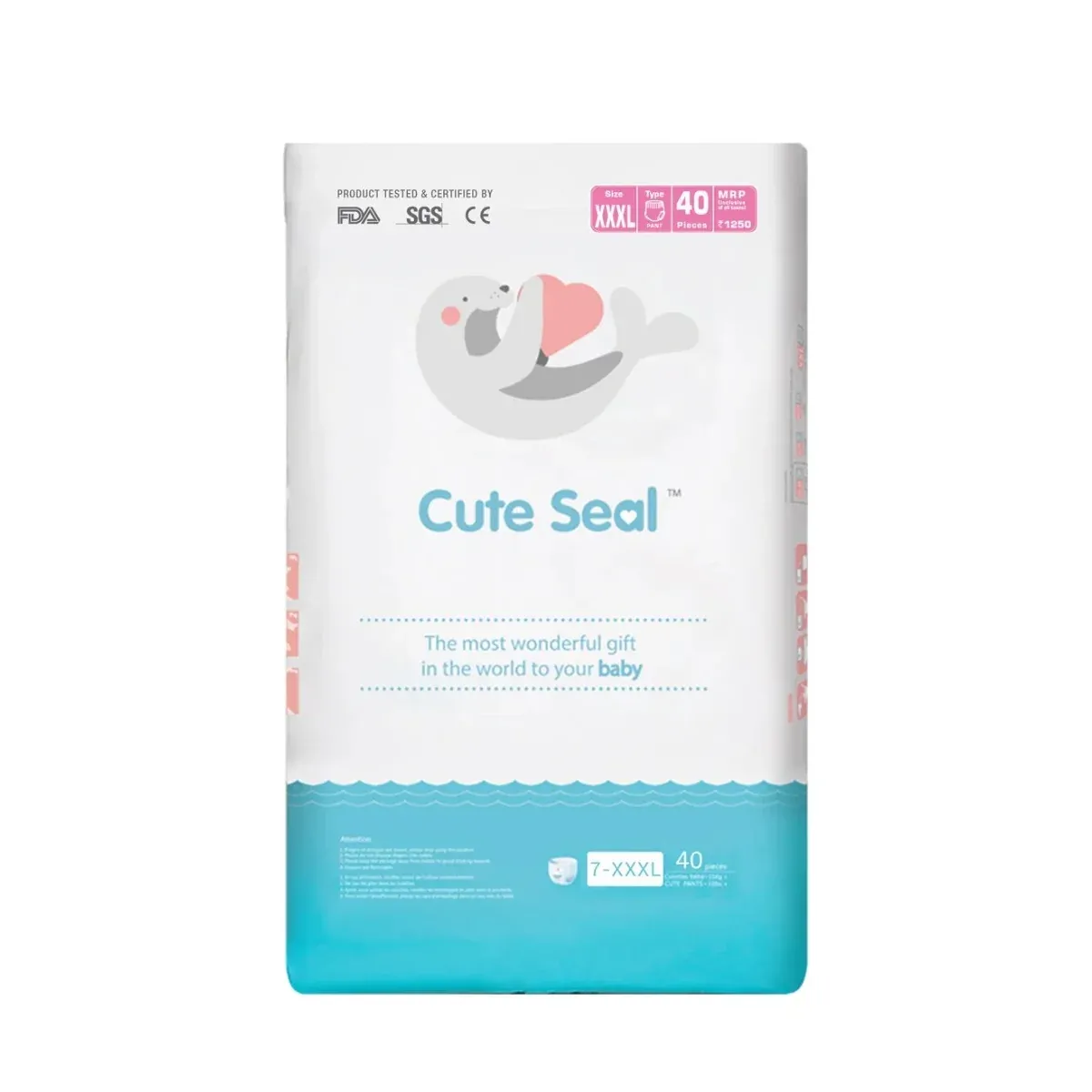Cuteseal XXXL Pant Baby Diapers 40 Pcs Above 17 Kgs Premium Baby Diapers – BABY DIAPERS | Peekaboo Kids Mart