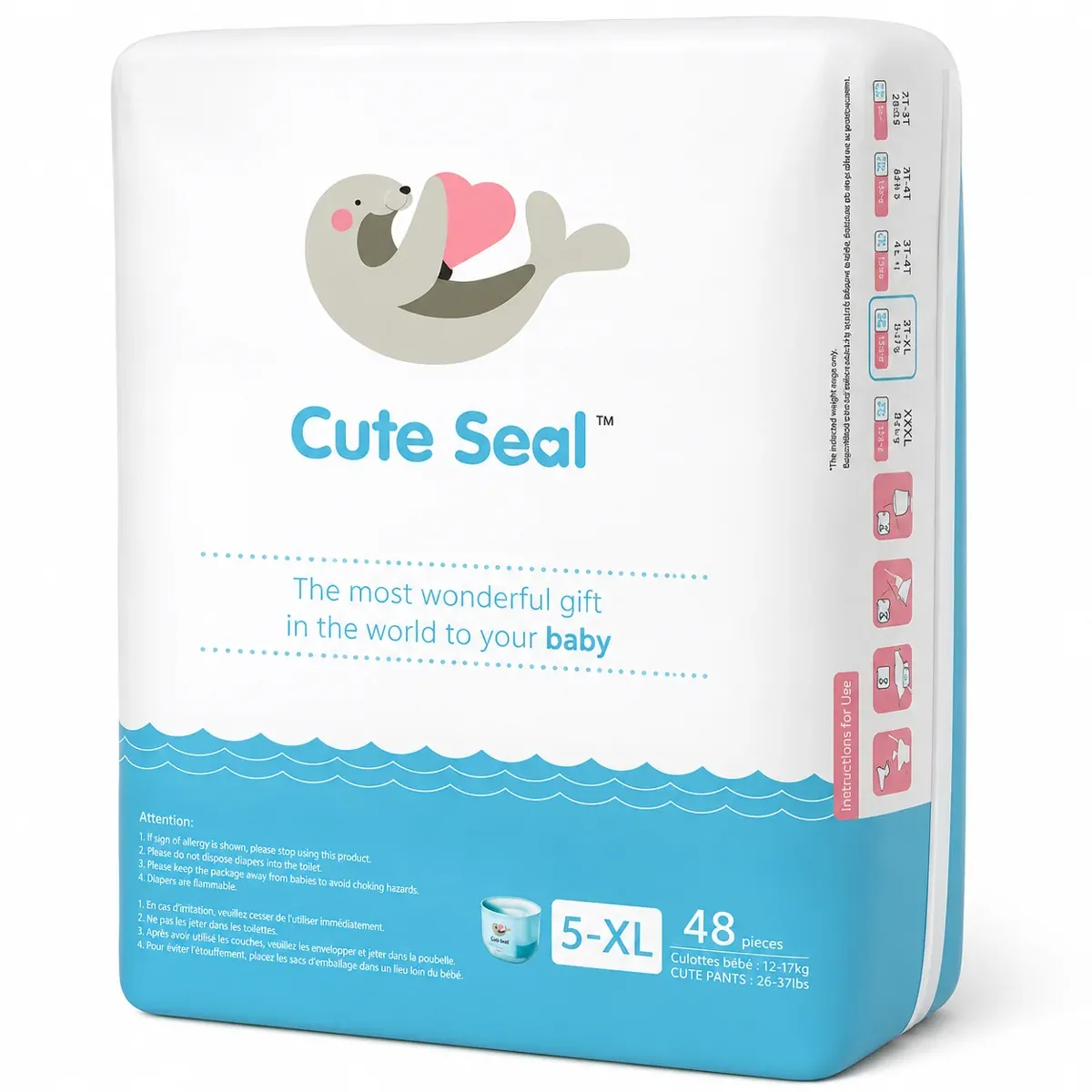 Cuteseal XL Pant Baby Diapers 12 to 17 Kg 48 Pcs – BABY DIAPERS | Peekaboo Kids Mart
