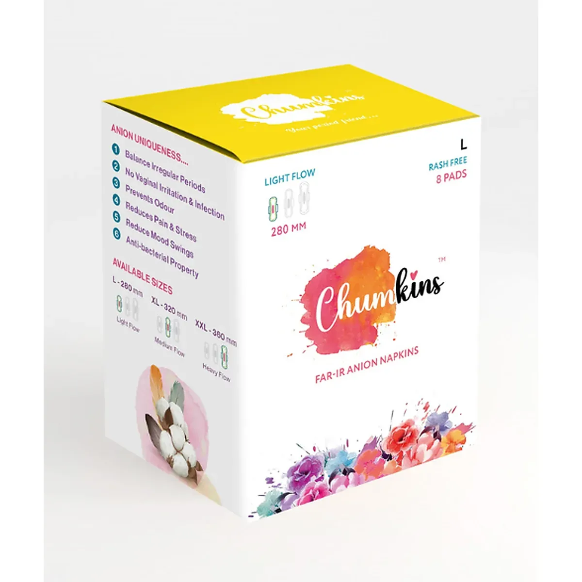 ANION napkins L - 280MM - 8 pads (buy 1 get 1 FREE offer) – ORGANIC WOMEN SANITARY NAPKIN | Peekaboo Kids Mart