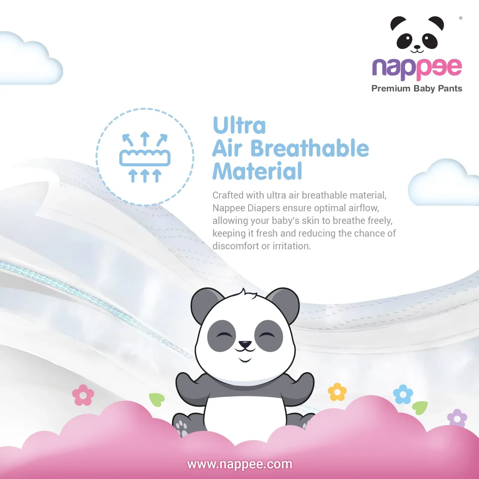 nappee new born 0-5kgs 72 pcs pack | Peekaboo Kids Mart